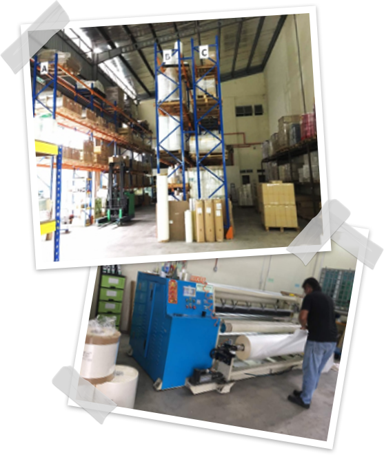 packaging tape storage area and processing section in Malaysia